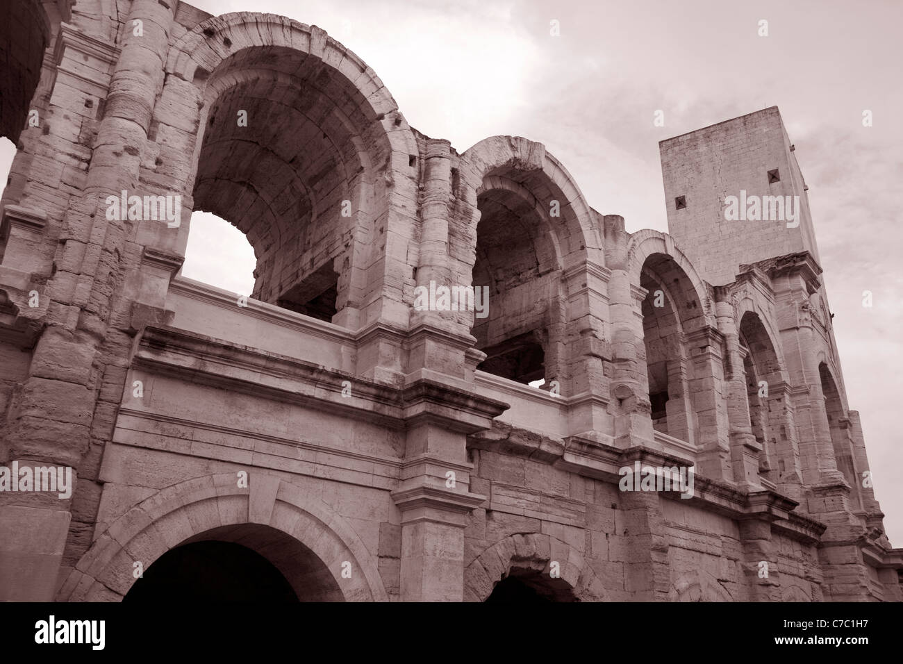 Les Aromaten römischen Amphitheater, Arles, Frankreich Stockfoto