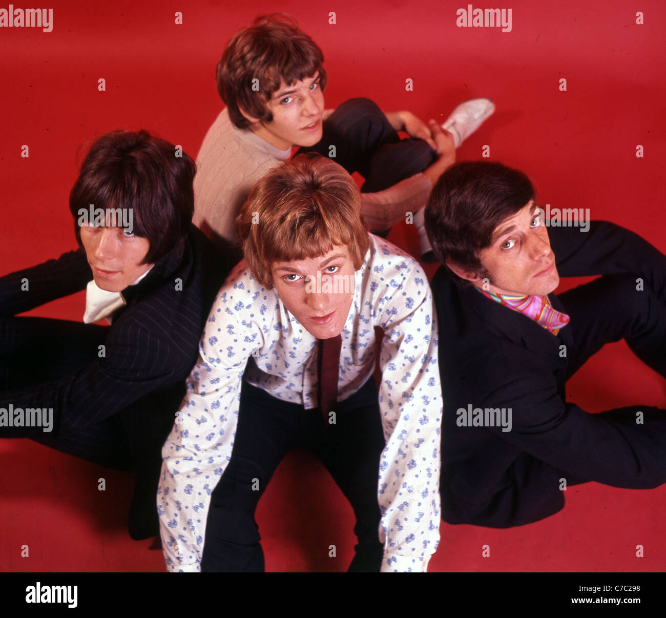 DIE Herde - UK pop Gruppe im Jahr 1967. Von links: Andy Bown, Gary Taylor, Andrew Steele und Peter Frampton oben. Foto Tony Gale Stockfoto