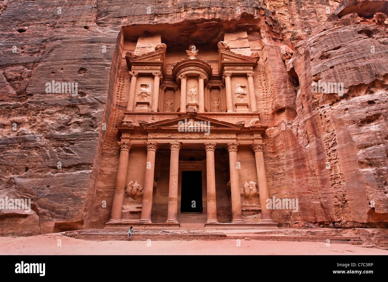 Die Fassade des Al Khazneh, das Finanzministerium, Petra, Jordanien Stockfoto