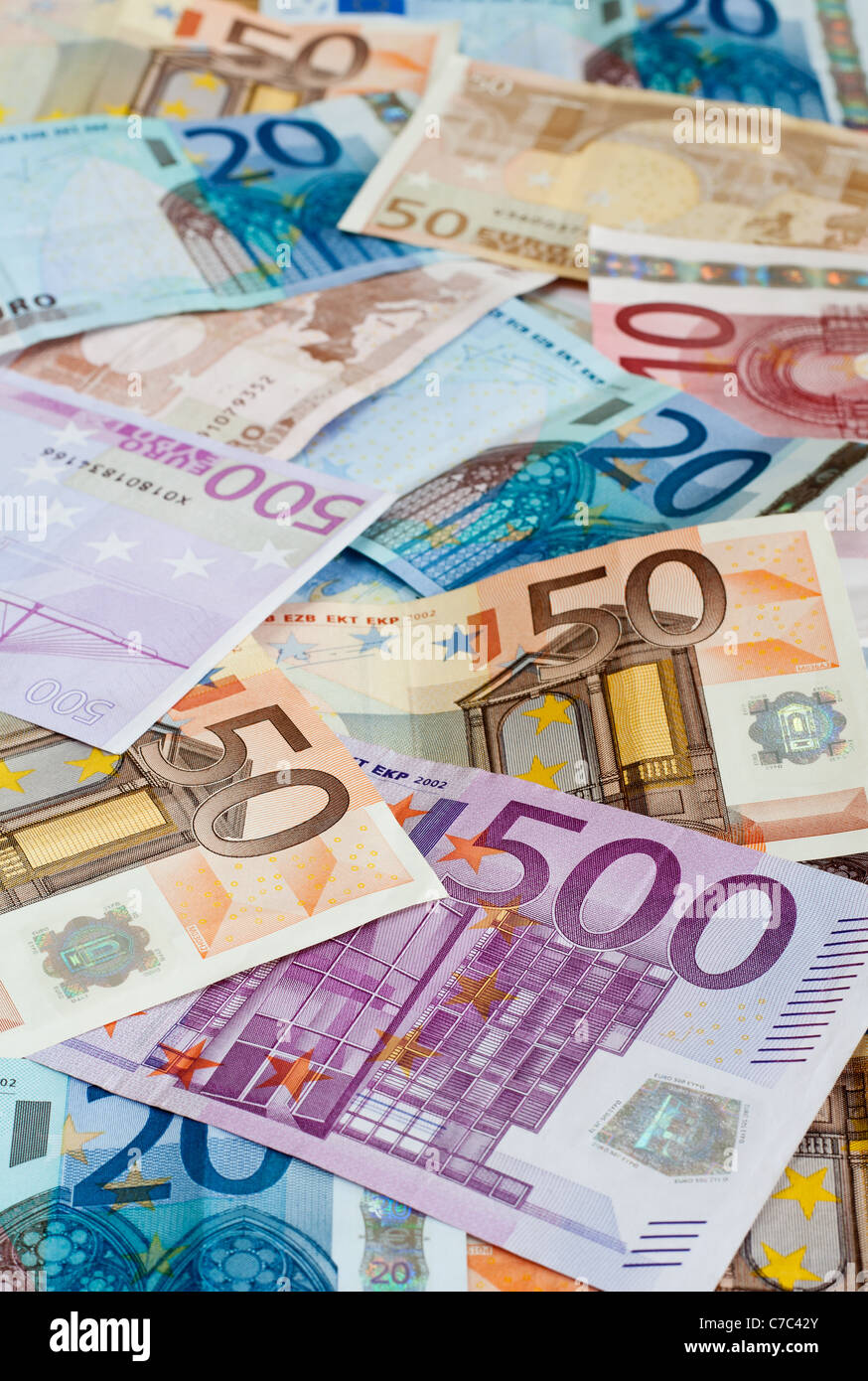 Hintergrund des Euro Stockfoto
