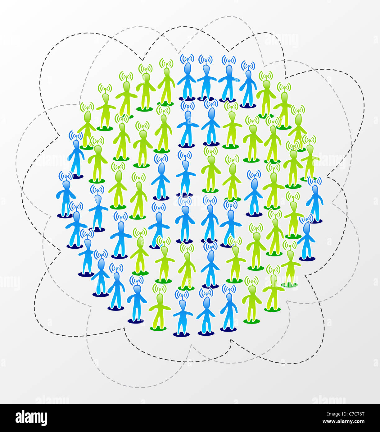 Social-Media-Netzwerk Verbindung weltweit-Konzept Stockfoto