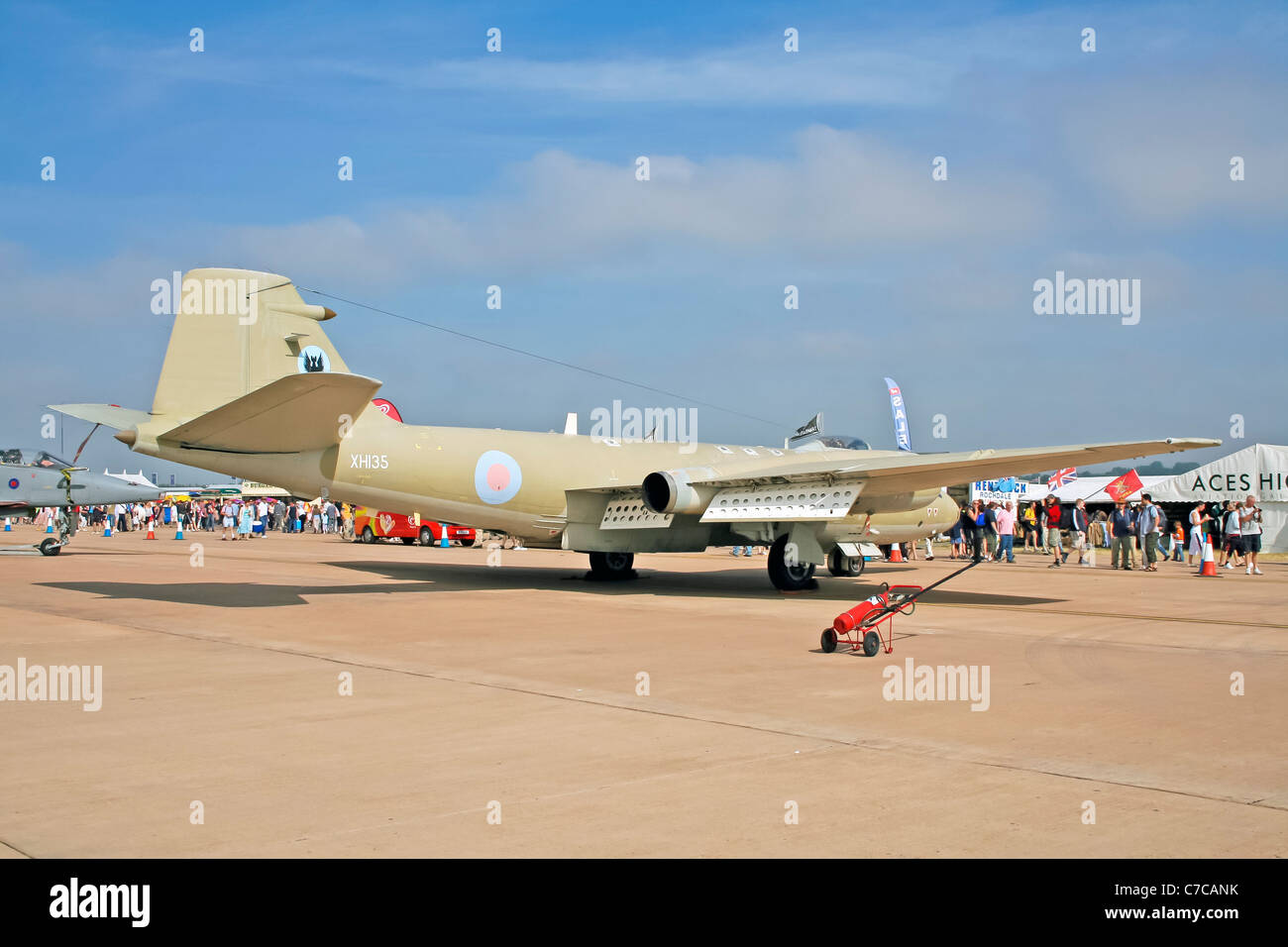 Letzte Anzeige von RAF Canberra-Bomber XH135 am Royal International Air Tattoo Stockfoto