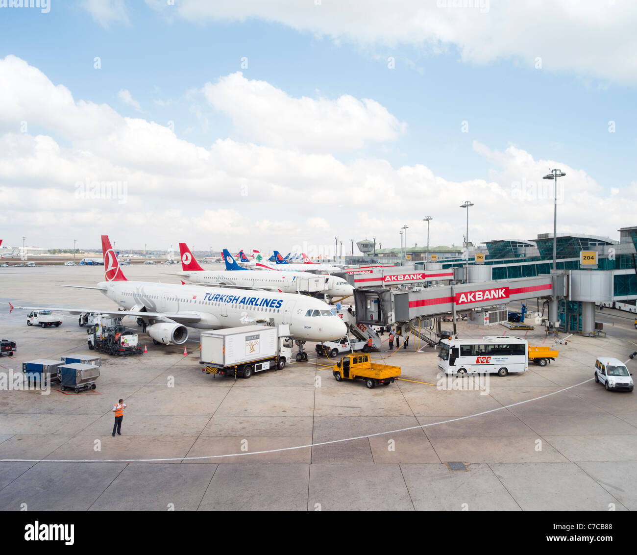 Atatürk International Airport, Istanbul, Türkei. Turkish Airlines Stockfoto