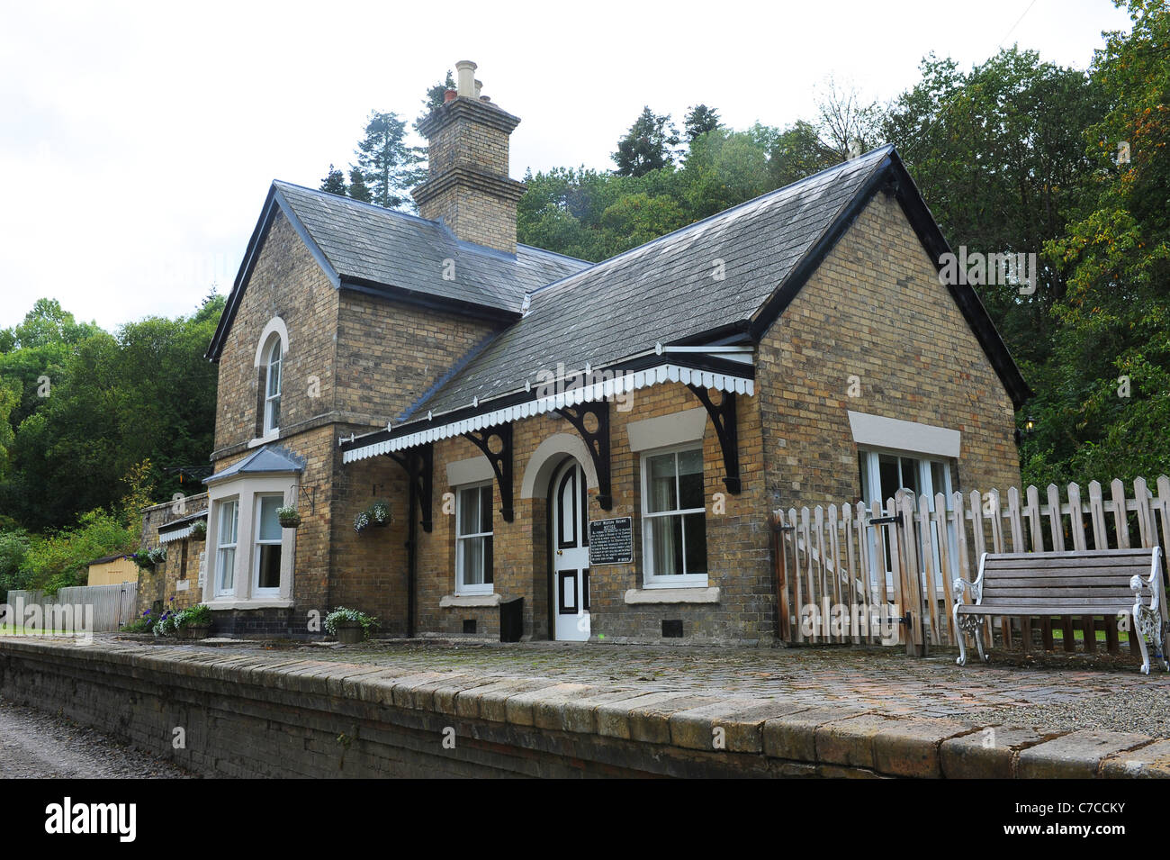 Alten Bahnhof umgewandelt in ein Haus am Linley in der Nähe von Bridgnorth, Shropshire Uk Stockfoto