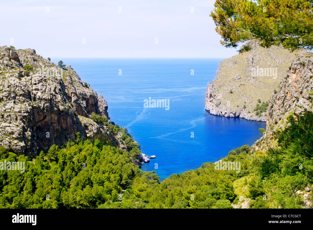 Escorca Sa Calobra Strand in Mallorca Balearen-Insel von Spanien Stockfoto