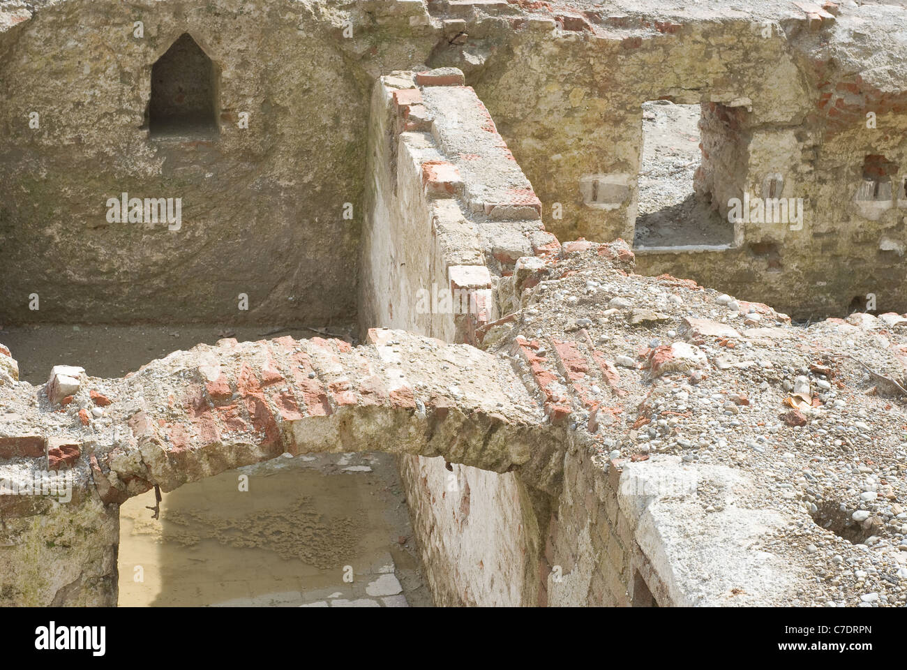 Mittelalterlichen Synagoge archäologische Stätte auf dem Marienhof in München Stockfoto