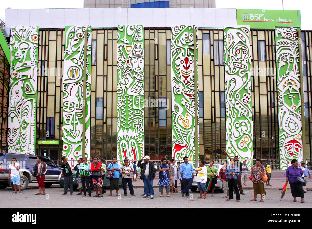 Gebäude der Bank South Pacific ist (BSP) Papua Neuguinea größte Bank. Stadt von Port Moresby, Papua-Neuguinea Stockfoto