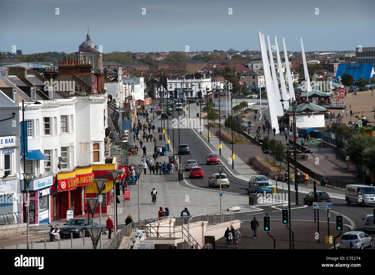 Southend on Sea, Essex, England. Ein beliebter Ort für Menschen aus Ost-London, für einen Tagesausflug zu gehen wo der Themse-Mündung. Stockfoto