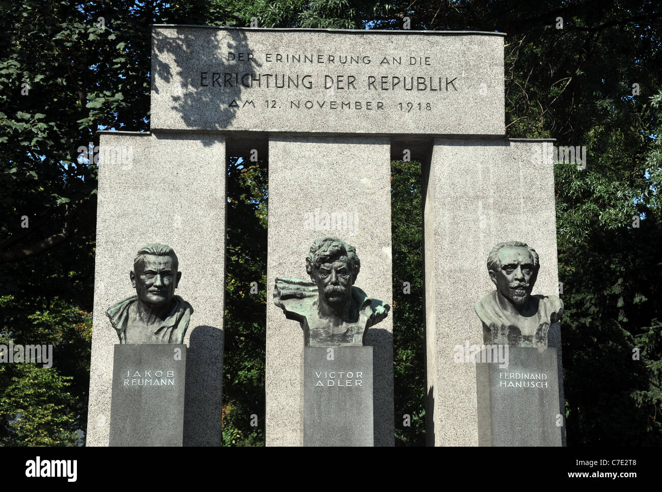Republik-Denkmal (auch bekannte Denkmal der Republik) in Wien erinnert an die Gründung der Republik Österreich Stockfoto