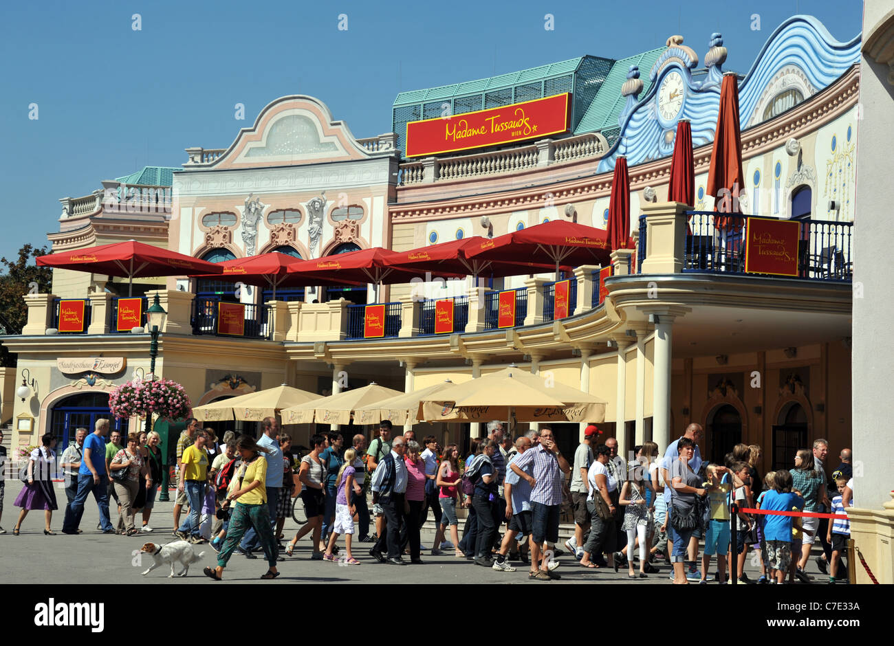 Madame Tussauds Komplex im Prater Vergnügungspark Park, Wien, Österreich. Stockfoto