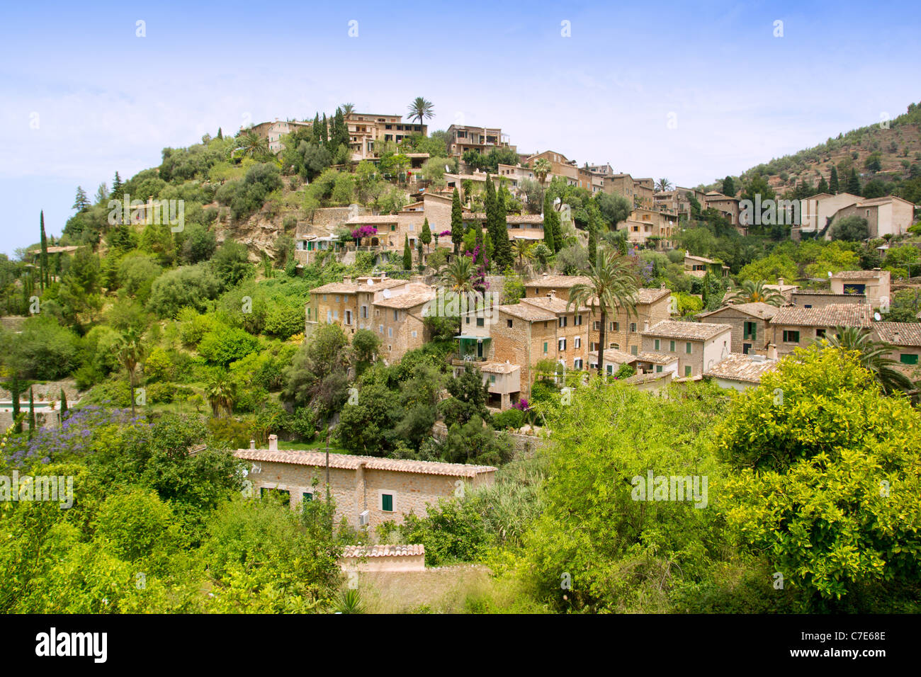 Deia typische Steindorf in Mallorca Tramuntana Gebirge Balearen-Spanien Stockfoto