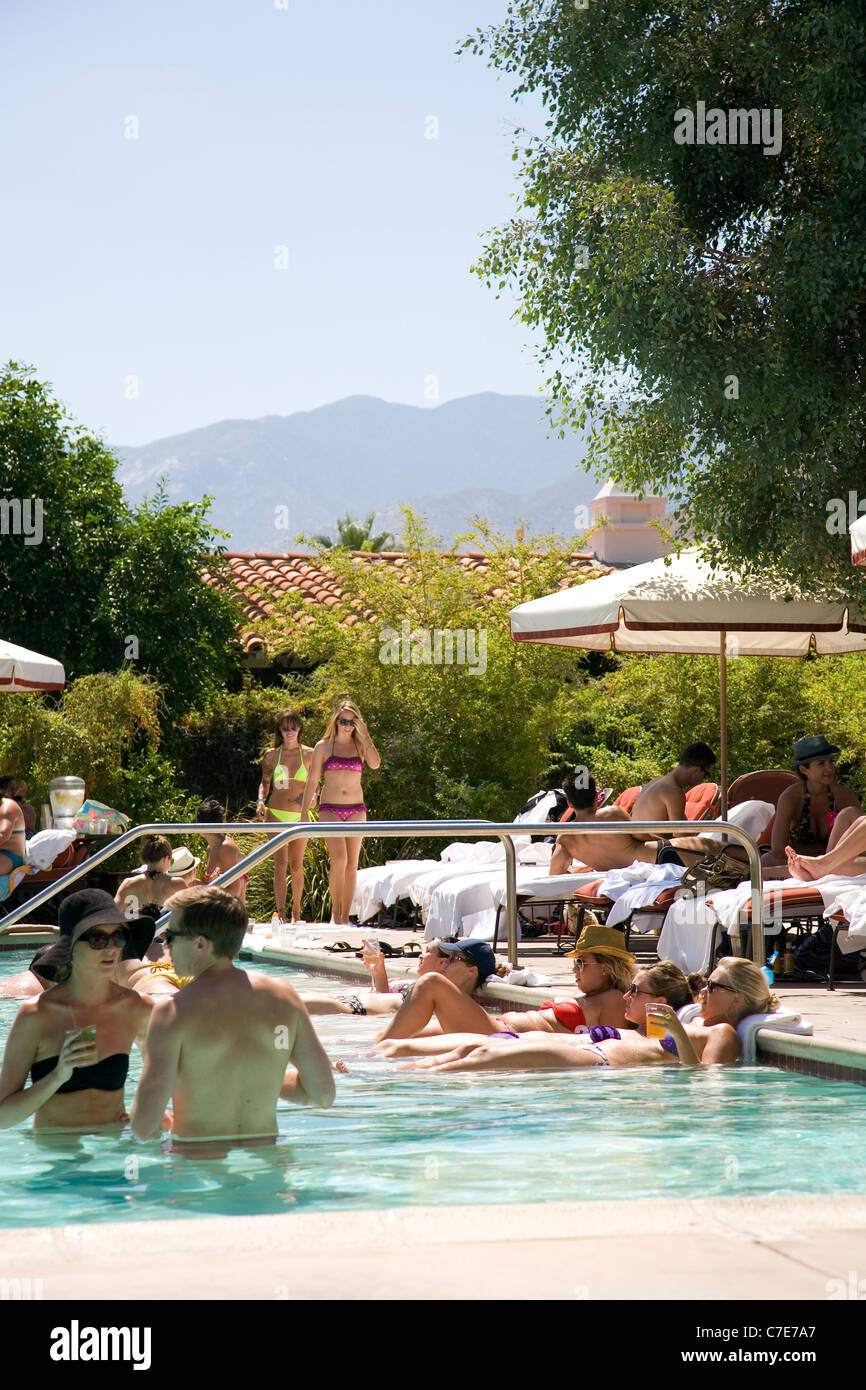 Colony Palms Hotel-Pool in Palm Springs - CA Stockfoto