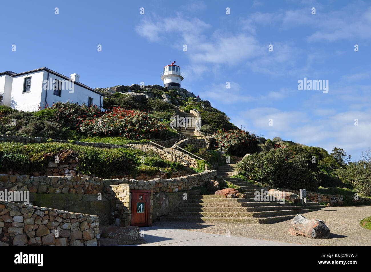 Historischen Leuchtturm, Cape Point, das Kap der Guten Hoffnung, Tafelberg Nationalpark, Kapstadt, Western Cape, Südafrika Stockfoto