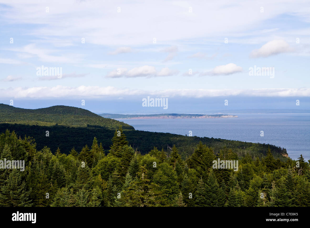 Bay Of Fundy mit Nova Scotia im Hintergrund. Stockfoto