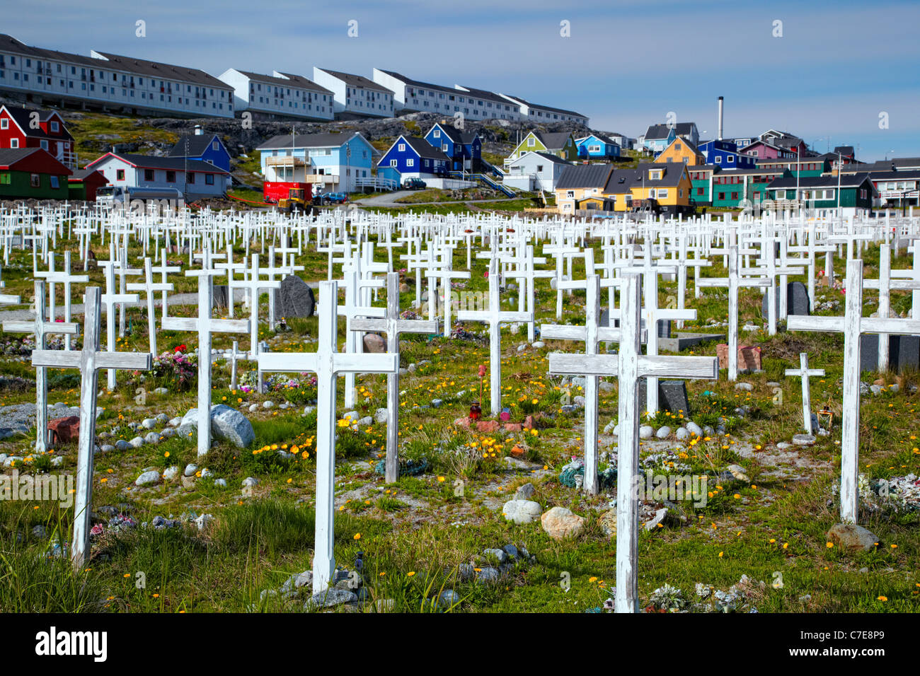 Friedhof, Nuuk (Godthab), Grönland Stockfoto