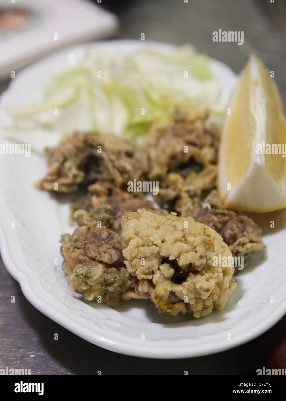 angeschlagenen Anemone Algen Tapas essen Stockfoto