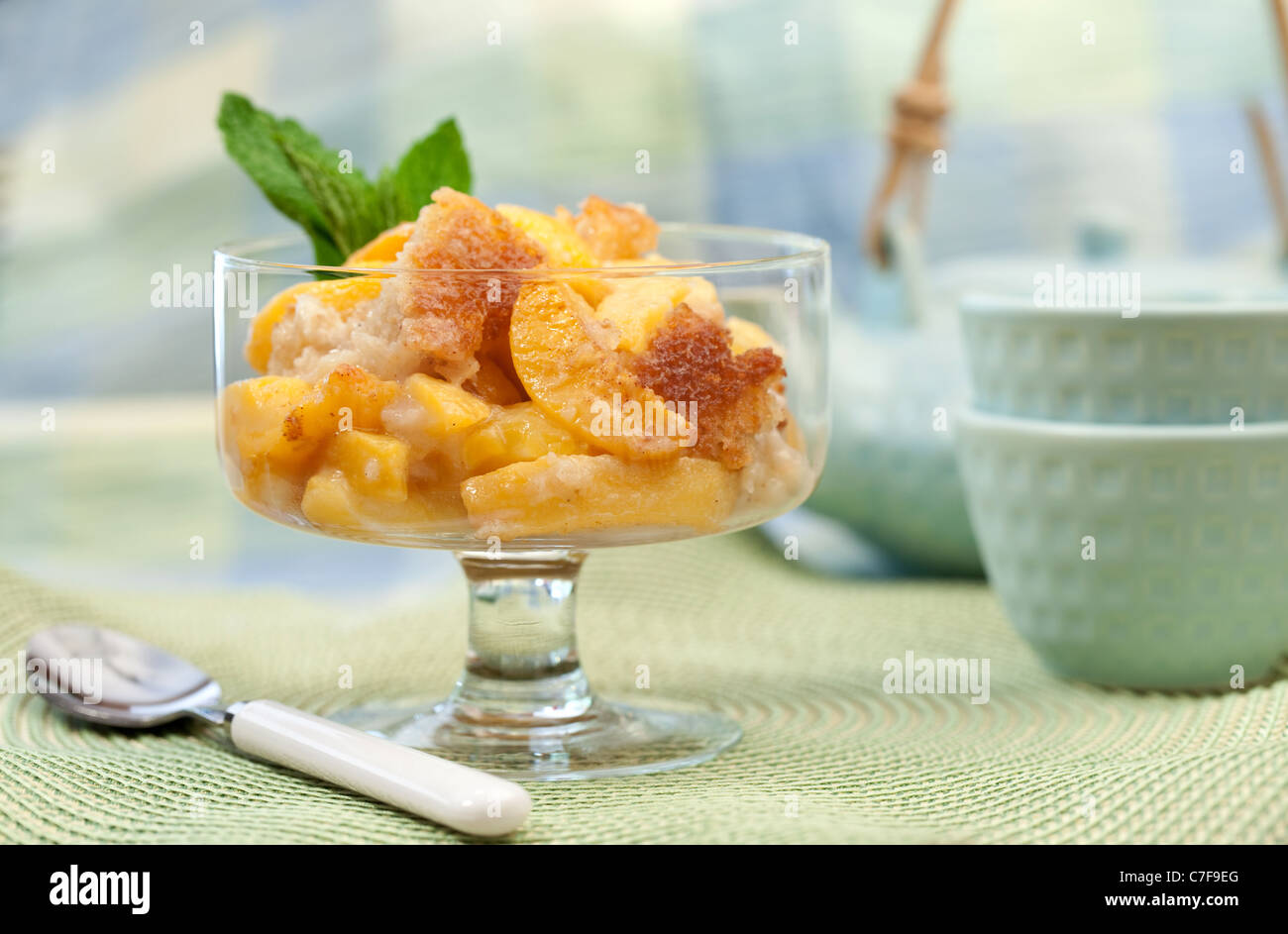 Frisch gebackene Peach Cobbler Stockfoto