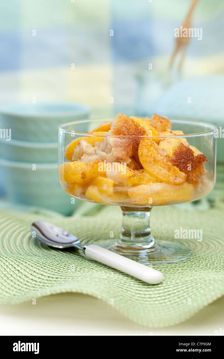 Frisch gebackene Peach Cobbler Stockfoto