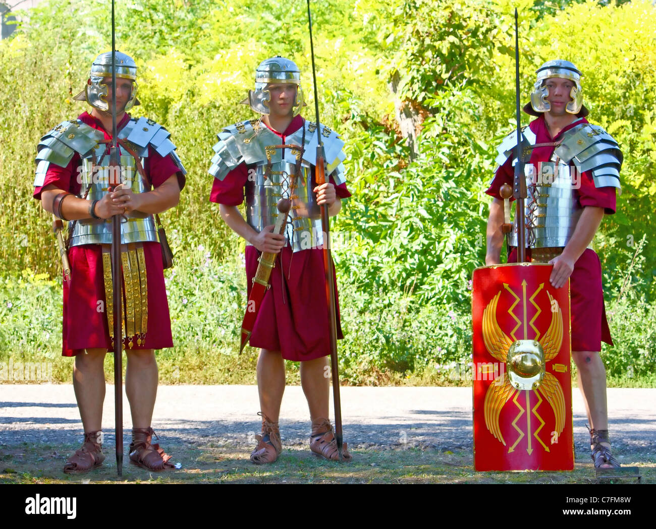 Römische Soldaten während der römischen zeigen in Andautonia, Pannonien ...