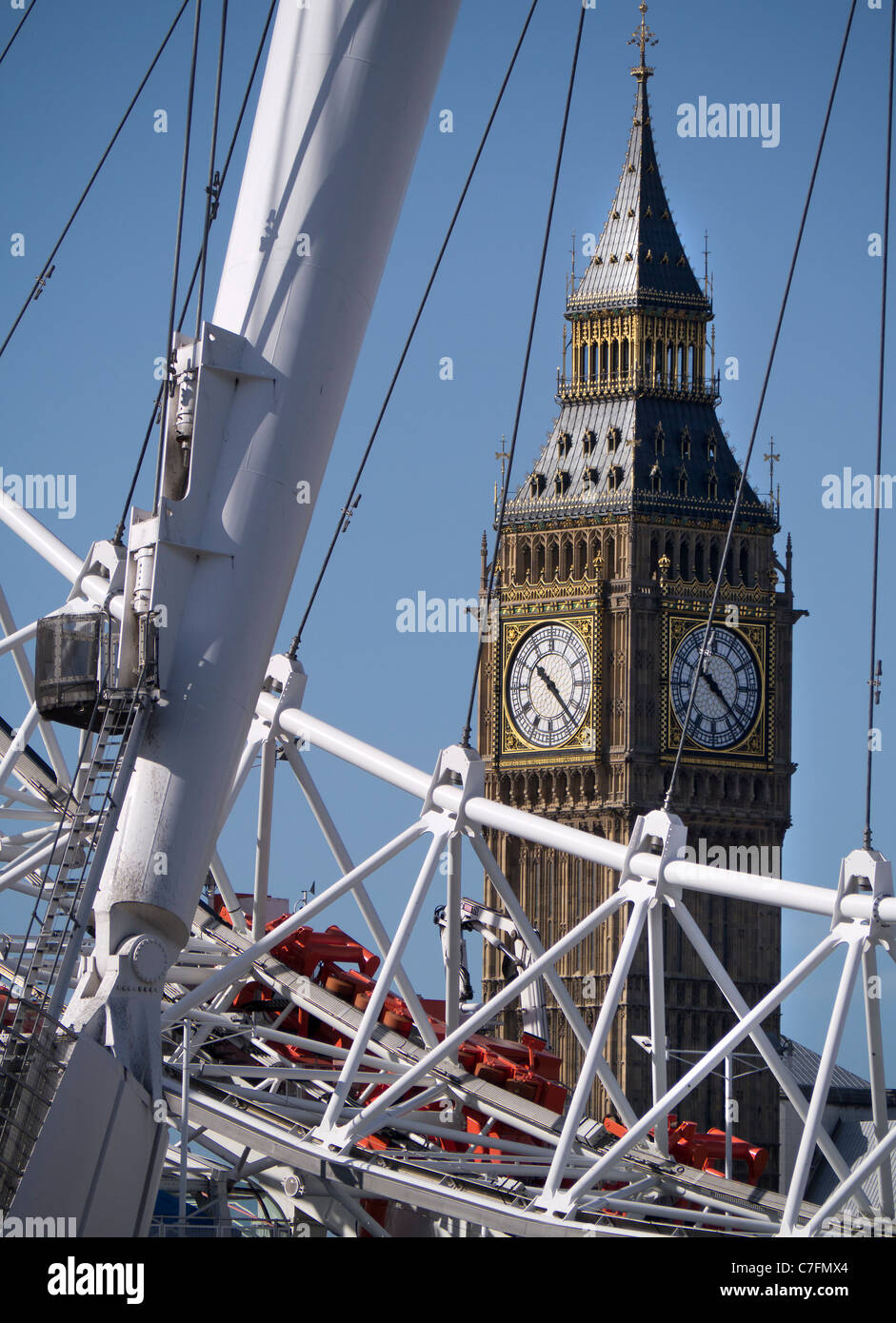 London Eye und Big Ben Stockfoto