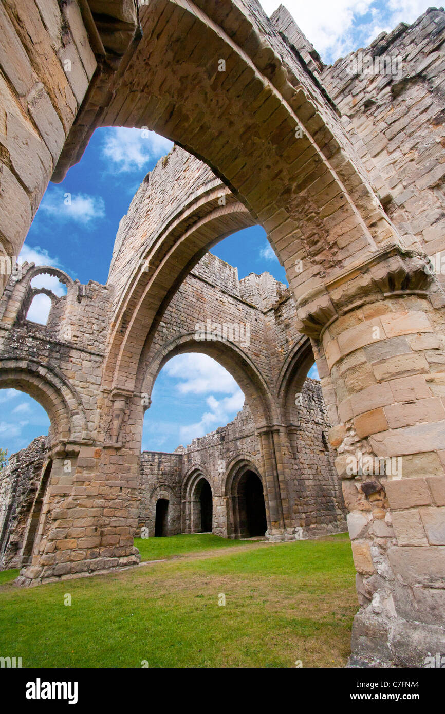 Ruinen der Zisterzienserabtei bei Buildwas in Shropshire Stockfoto