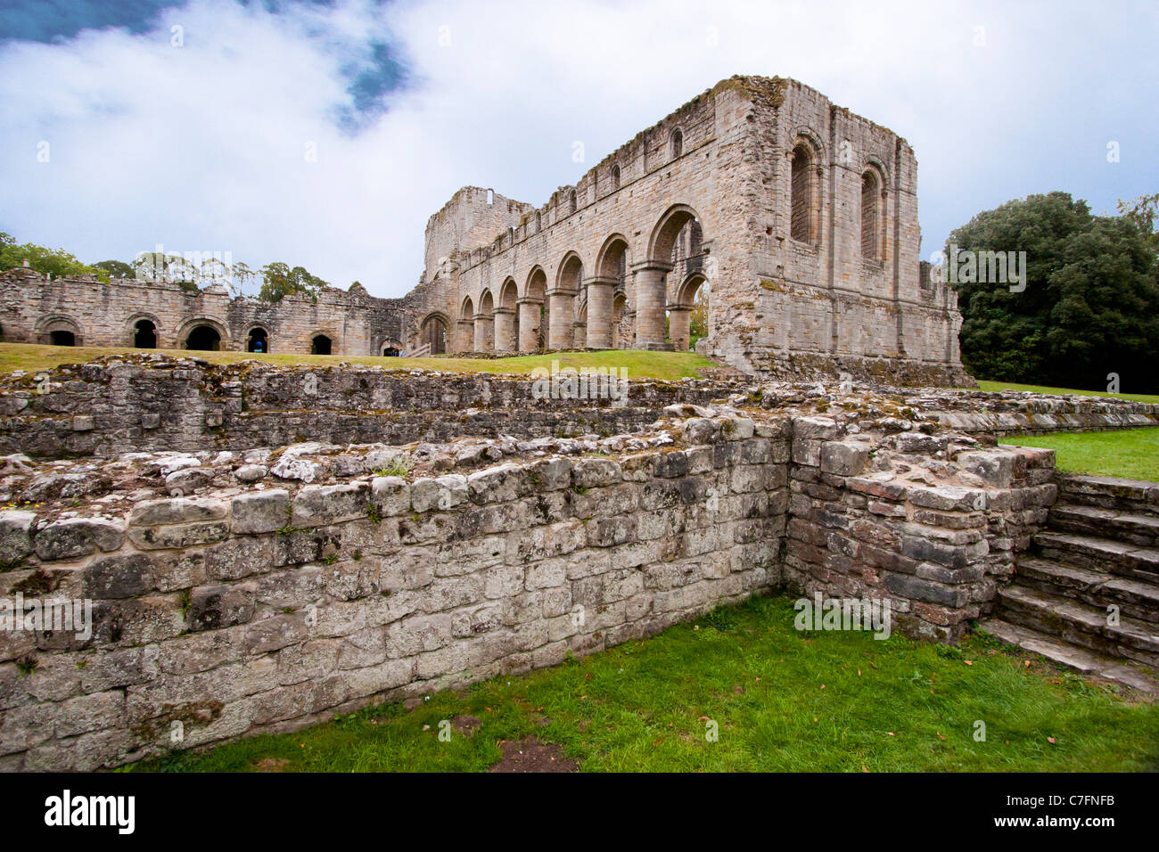 Ruinen der Zisterzienserabtei bei Buildwas in Shropshire Stockfoto