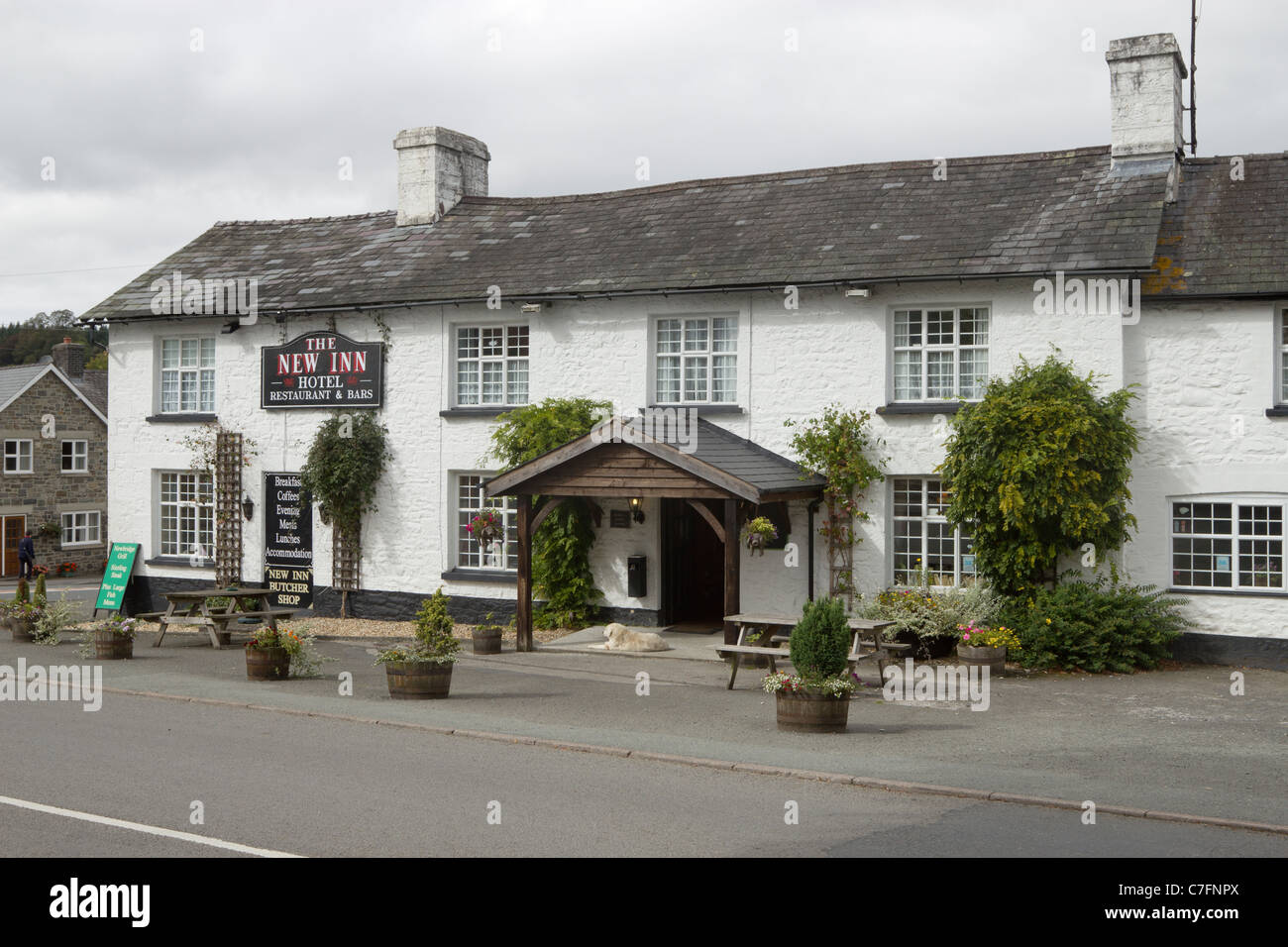 Die neue Inn, Newbridge-on-Wye, Powys Wales UK. Stockfoto