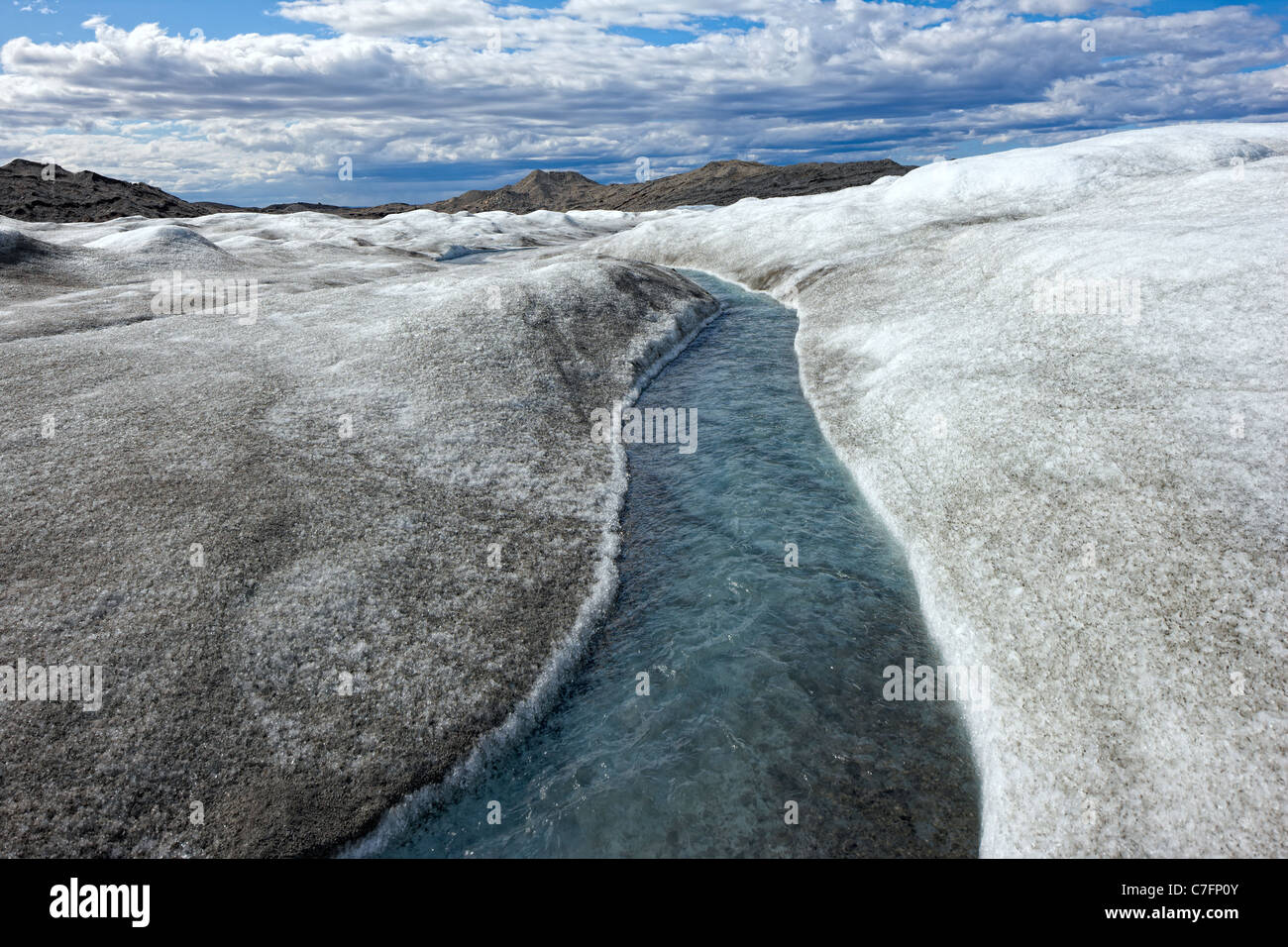 Abschmelzen der Eiskappe, Grönland Stockfoto