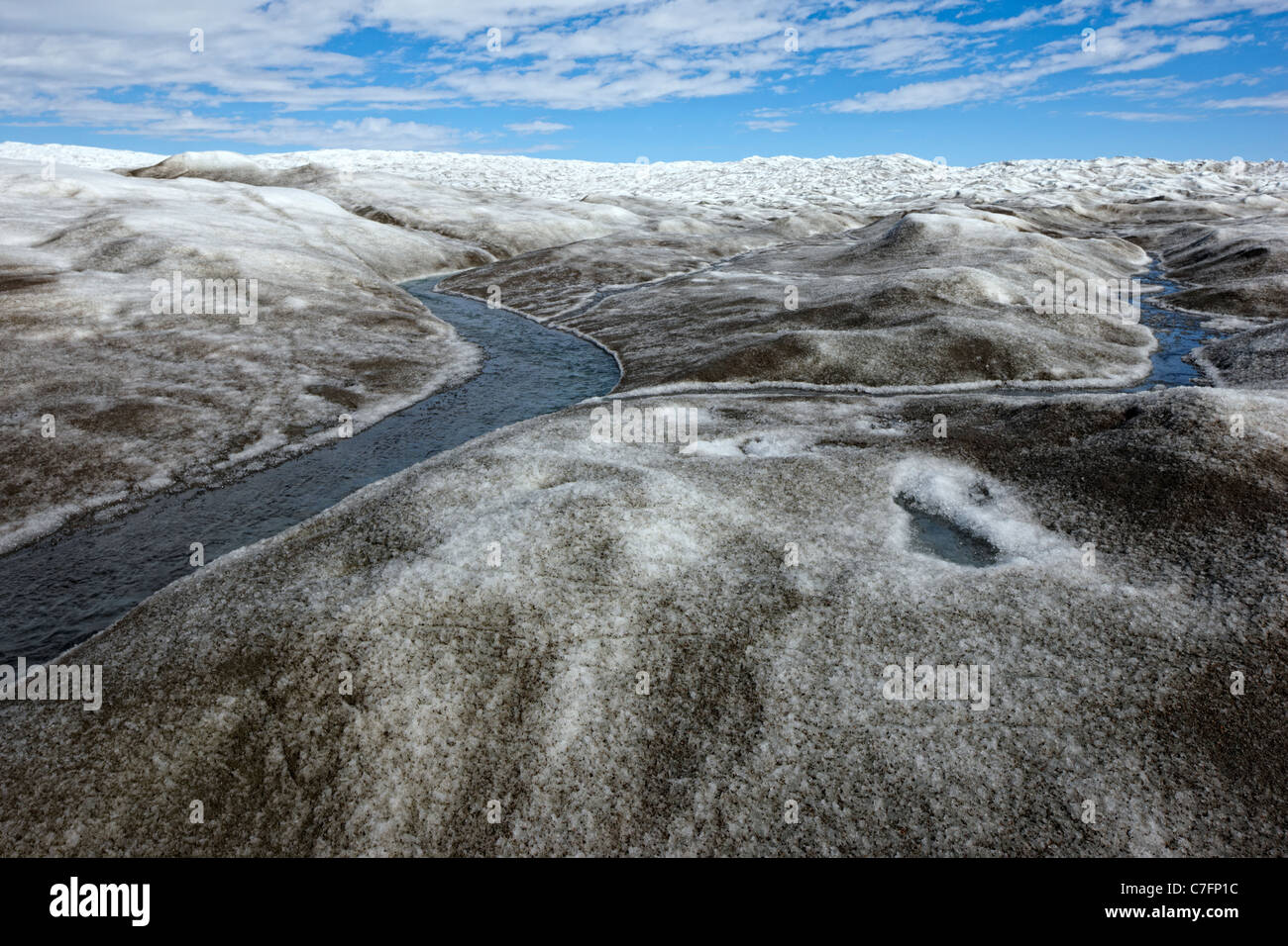 Abschmelzen der Eiskappe, Grönland Stockfoto