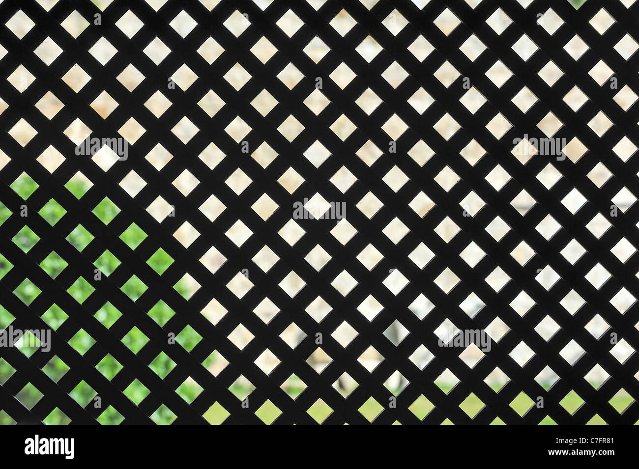 Blick durch das Fenster-Gitter Stockfoto