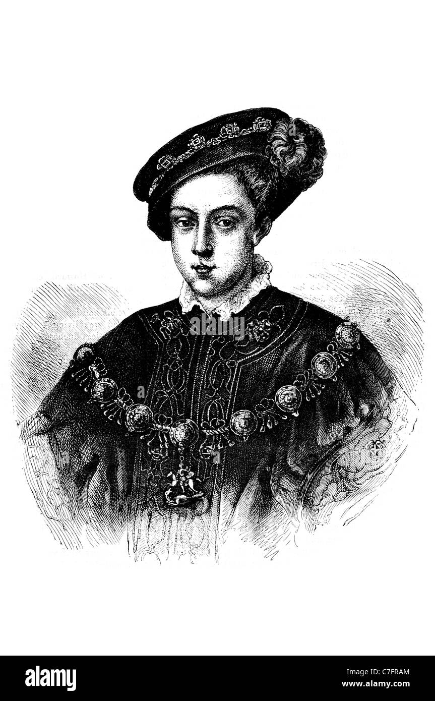Edward VI King England dritte Monarch Tudor-Dynastie protestantischen regal royal königliche fürstlichen imperial souveränen Herrscher monarch Stockfoto