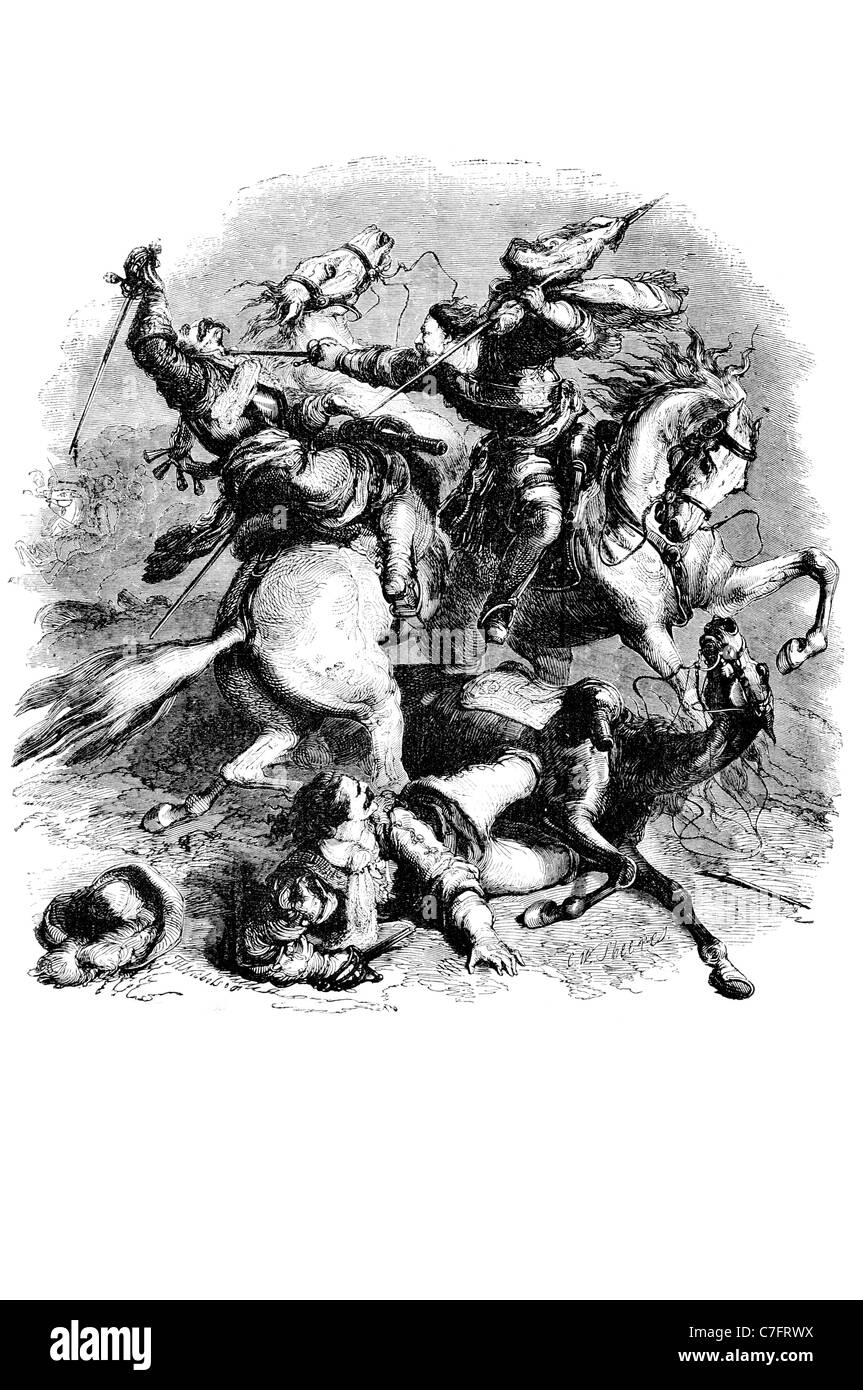 Schlacht von Edgehill Edge Hill Feldschlacht ersten englischen Bürgerkrieg Kineton 1642 König Charles Parlament Krieg Konflikt Schlacht Stockfoto