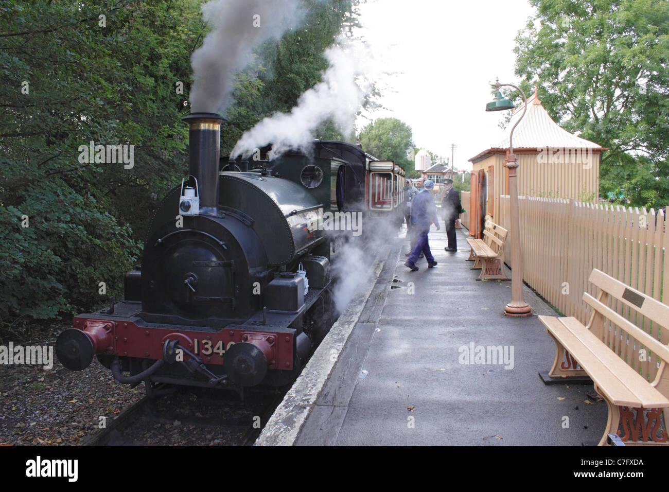 0-4-0 Sattel Tank Dampflokomotive in Didcot Railway Mitte September 2011 Stockfoto