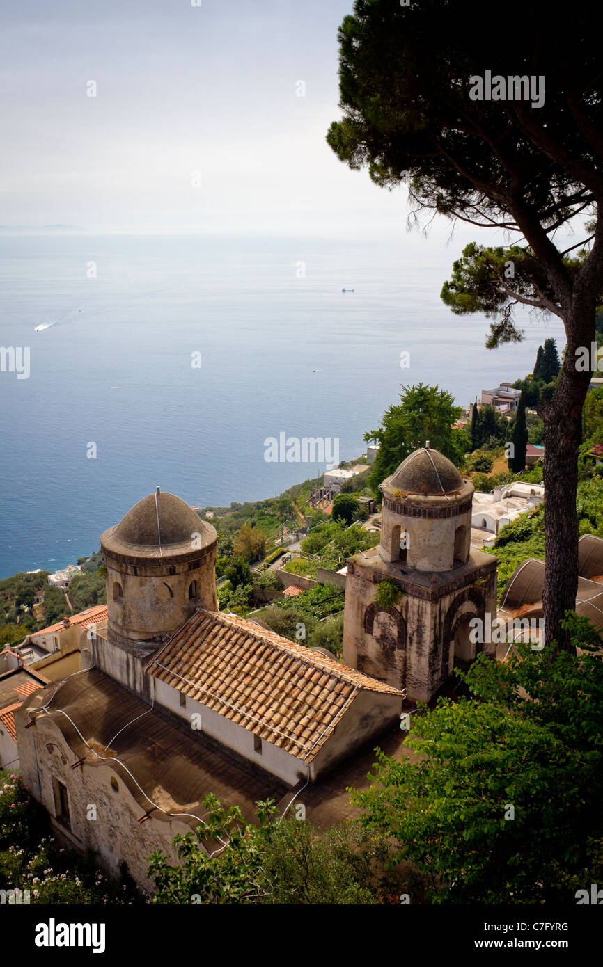 Blick vom Garten der Villa Rufolo, Ravello, Italien - einer der Austragungsorte der Ravello Festival Stockfoto