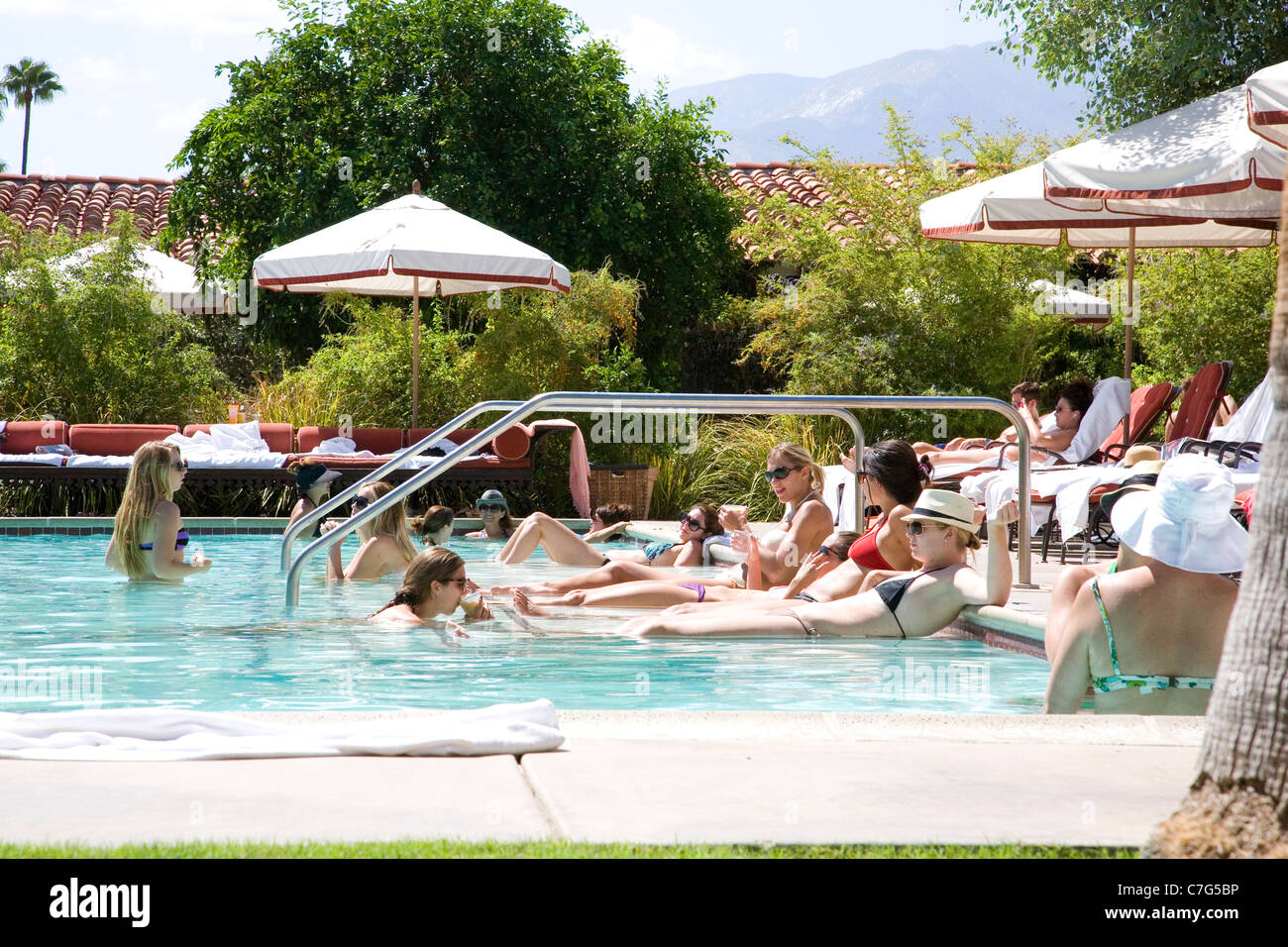 Colony Palms Hotel-Pool - Palm Springs - CA Stockfoto