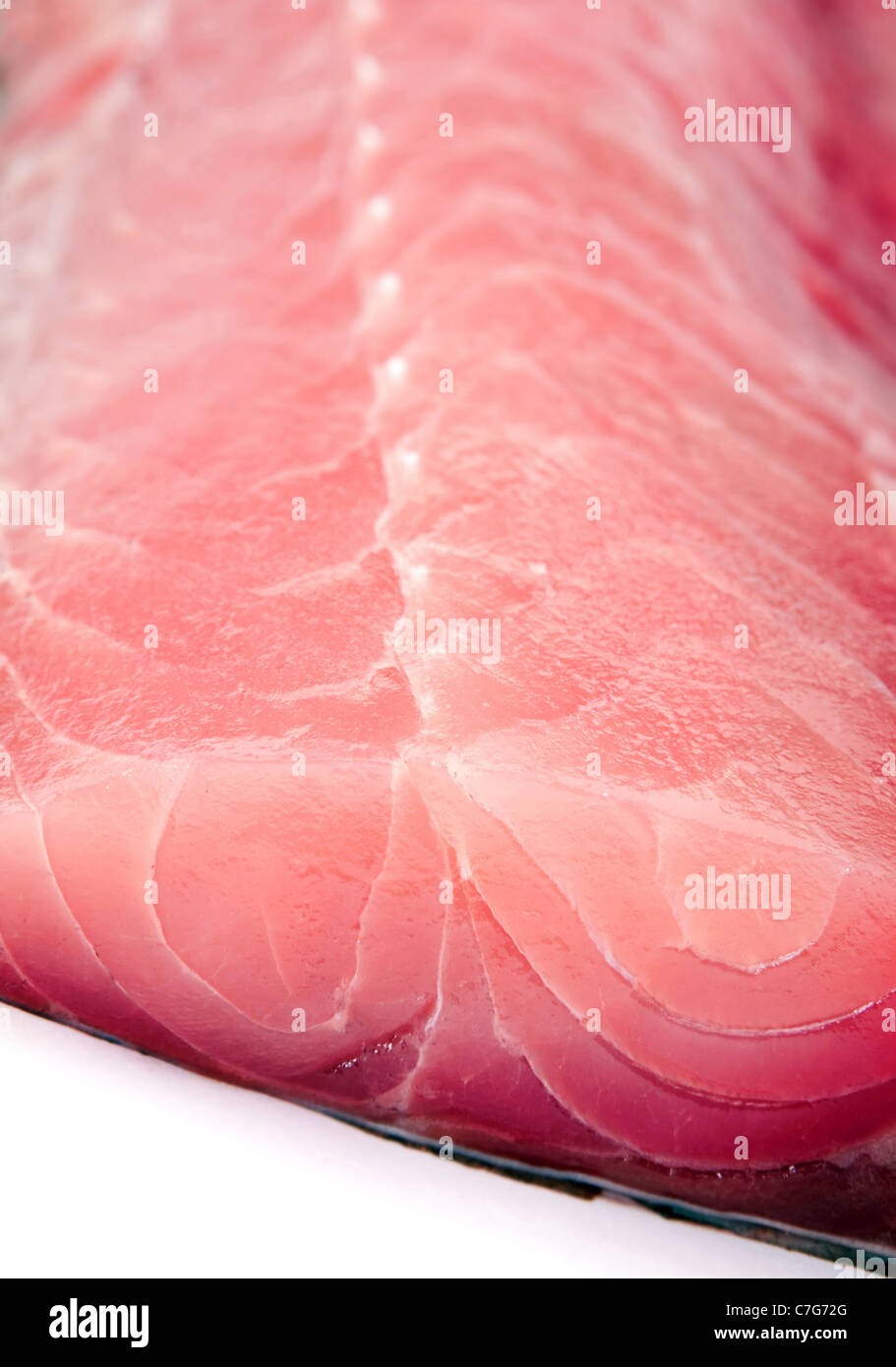 Silberkarpfen Filet Fleisch Closeup Detailansicht Stockfoto