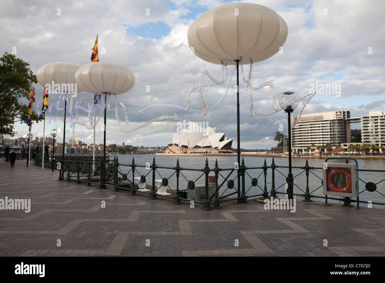 Sydney Harbour Lichtskulptur Installation, Australien Stockfoto