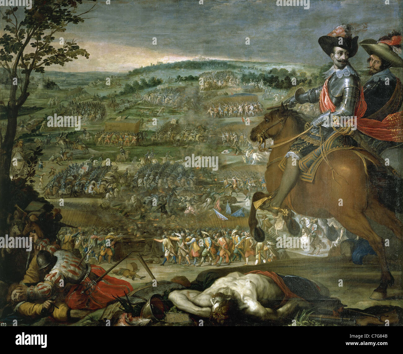 Dreißigjährigen Krieg (1618-1648). Der Sieg von Fleurus. Gemälde von Vincenzo Carducci. Prado-Museum. Madrid. Spanien. Stockfoto
