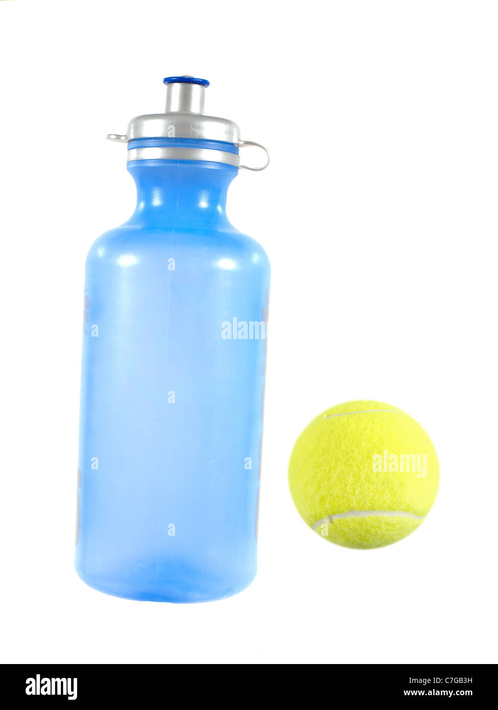 Sportliche Tennisball auf einem weißen Hintergrund isoliert Stockfoto