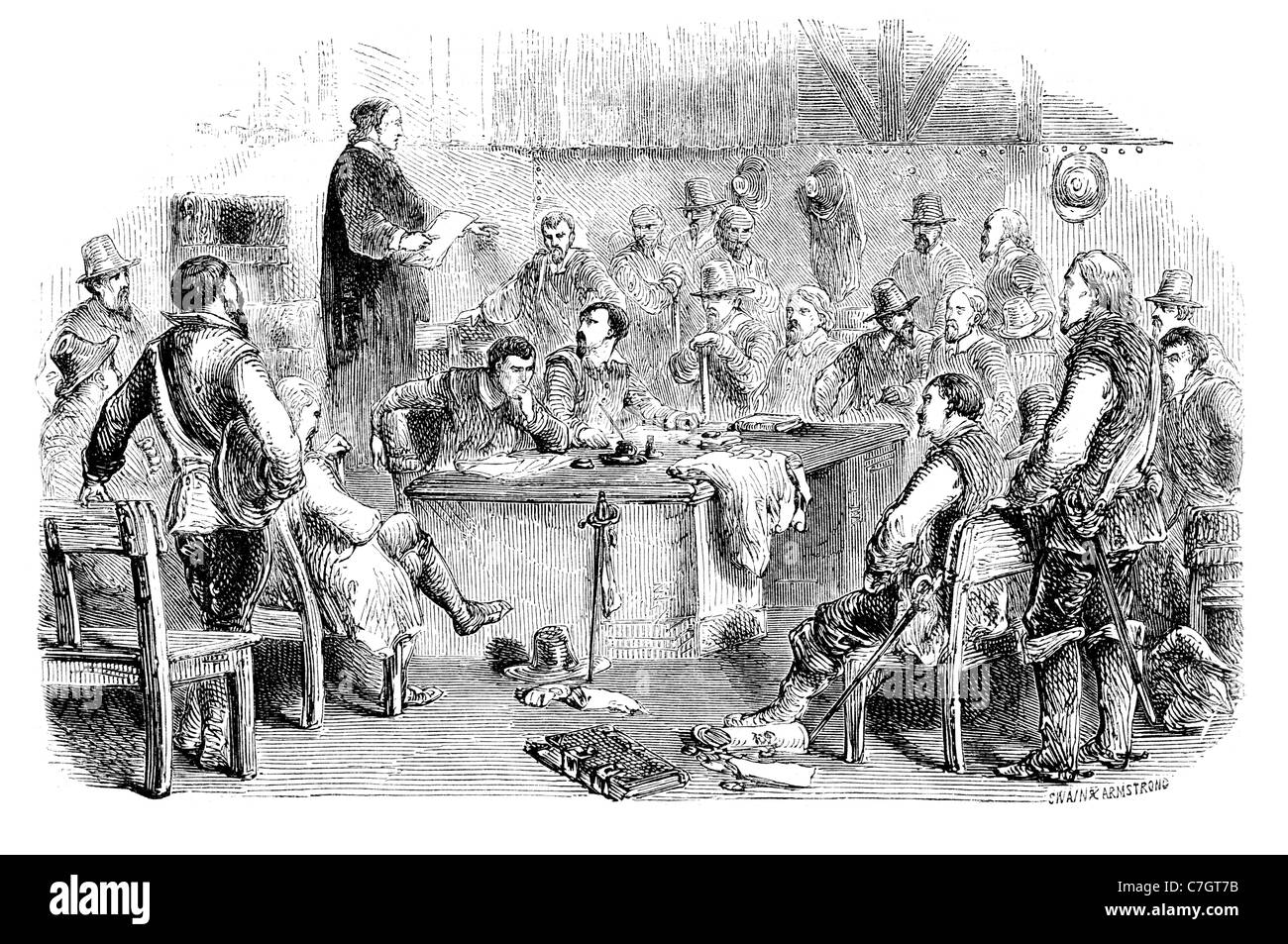 Tagung der Versammlung in der Siedlung von Virginia Stockfoto