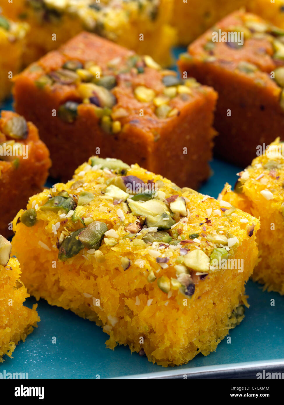 Pistazien barfi Stockfoto