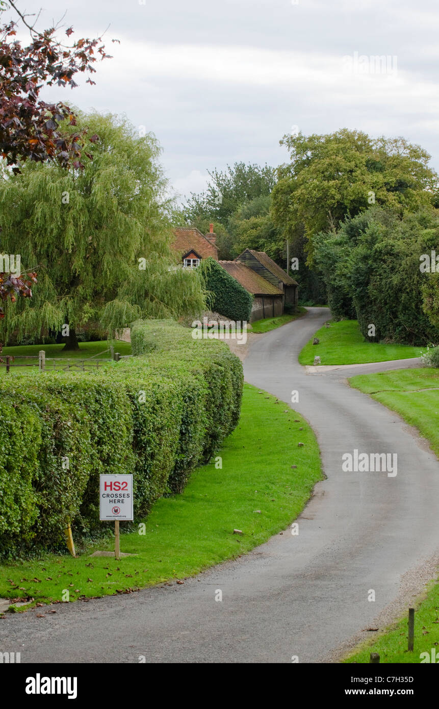 Die HS2 high-Speed Rail Line Routenvorschlag schneidet durch den Chiltern Hills. Kapelle Bauernhof liegt direkt am Weg Stockfoto