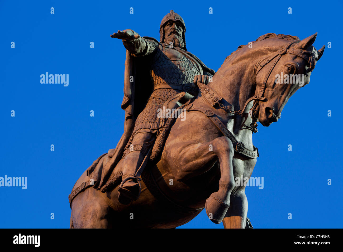 Denkmal für den Gründer der Moskauer Fürsten Yuri Dolgoruky in Moskau, Russland Stockfoto