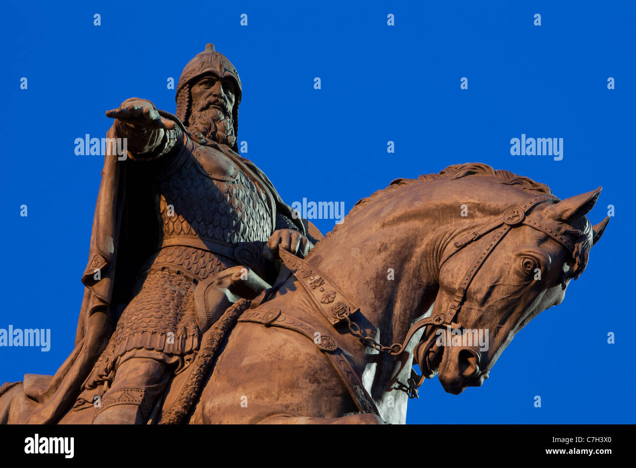 Denkmal für den Gründer der Moskauer Fürsten Yuri Dolgoruky in Moskau, Russland Stockfoto