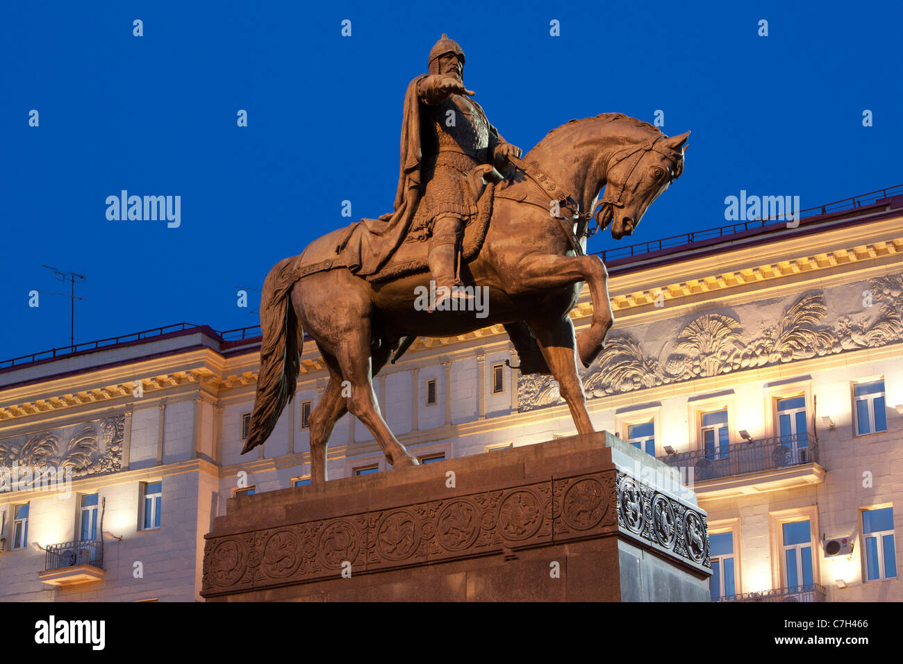 Denkmal für den Gründer der Moskauer Fürsten Yuri Dolgoruky in Moskau, Russland Stockfoto