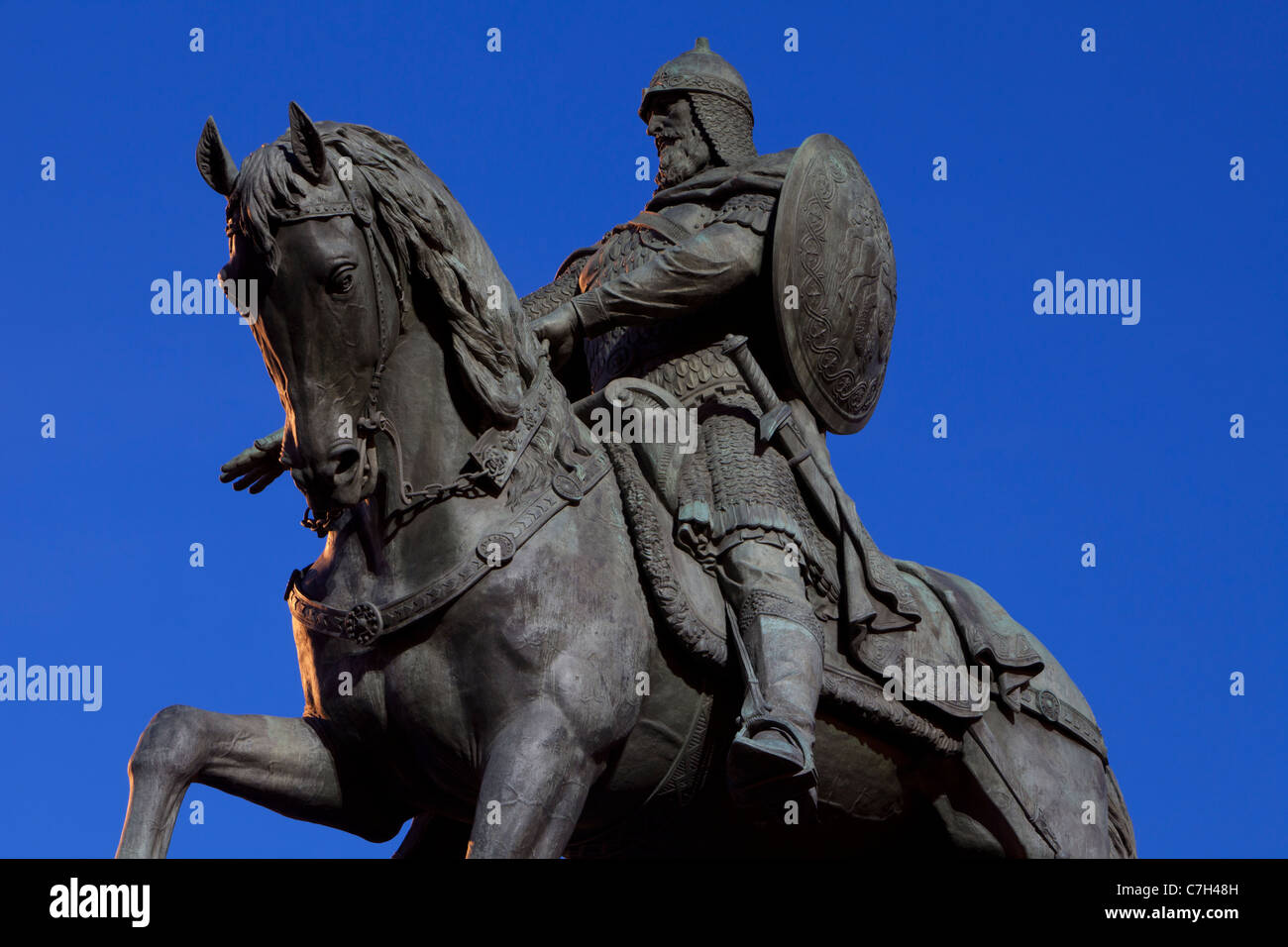 Denkmal für den Gründer der Moskauer Fürsten Yuri Dolgoruky in Moskau, Russland Stockfoto