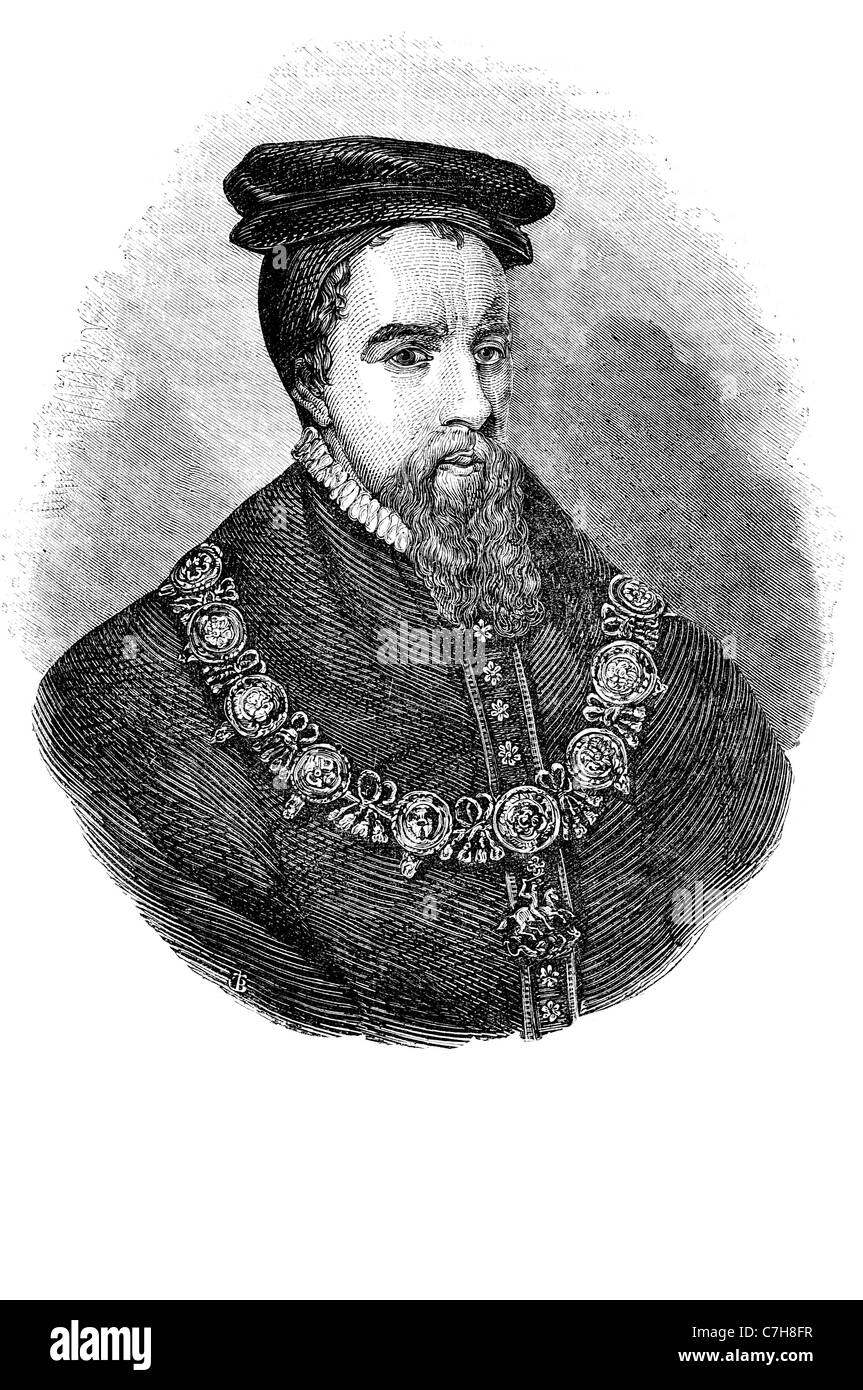 Porträt Homas Stanley 1. Earl of Derby king Monarch Königlichen Majestät Kostüm Stockfoto