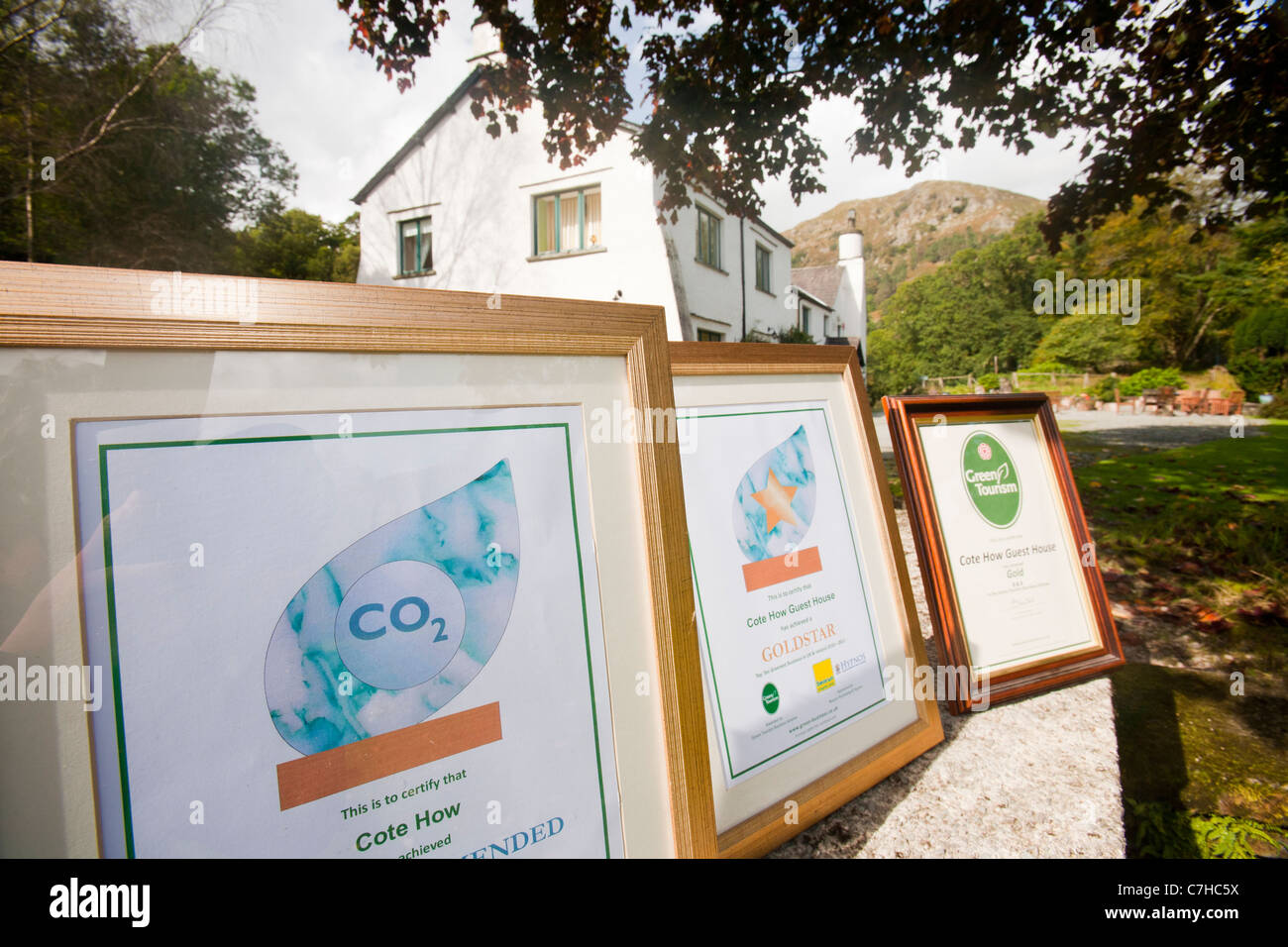 Cote d ' wie, eine der nur 3 Soil Association, Bio Pensionen in Großbritannien registriert. Cote Howe ist in Rydal, Lake District, Cumbr Stockfoto