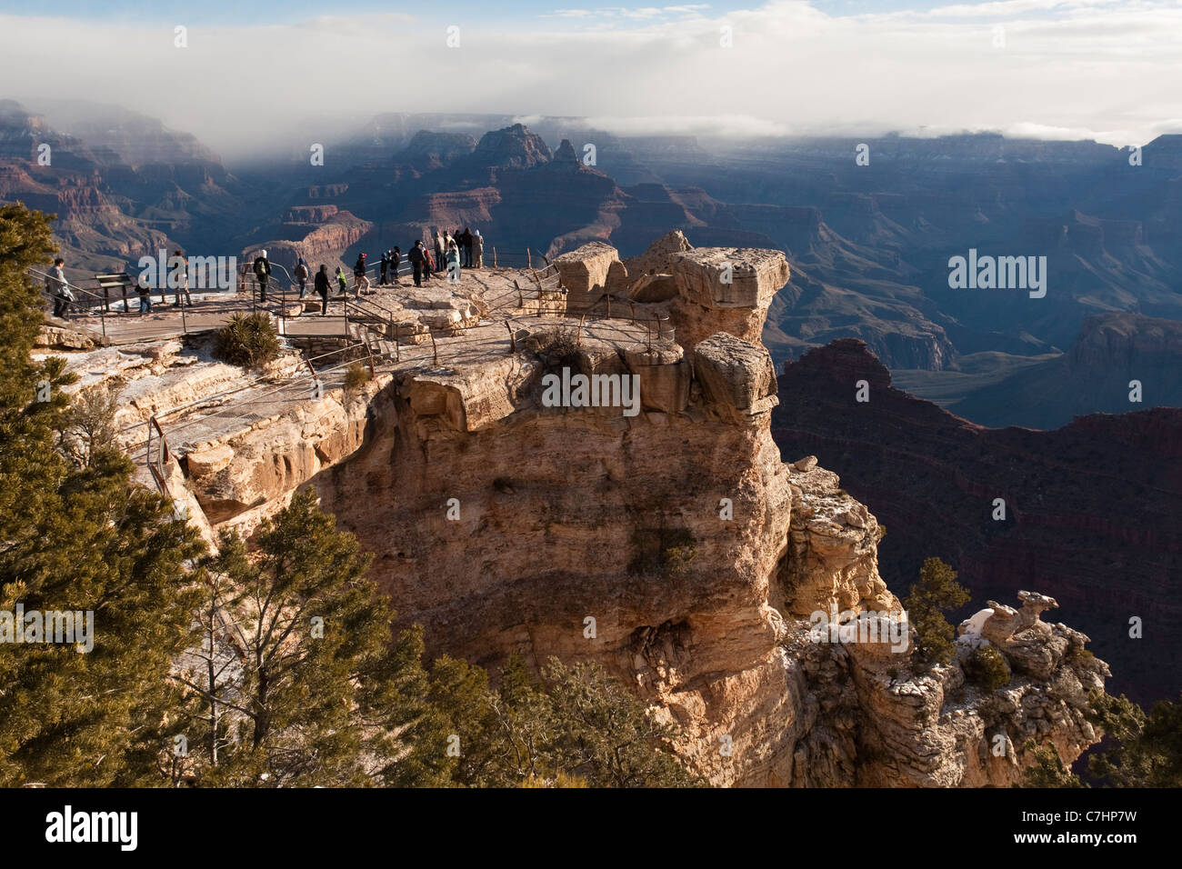 Mather Point Grand Canyon Nation Park im Morgenlicht Stockfoto