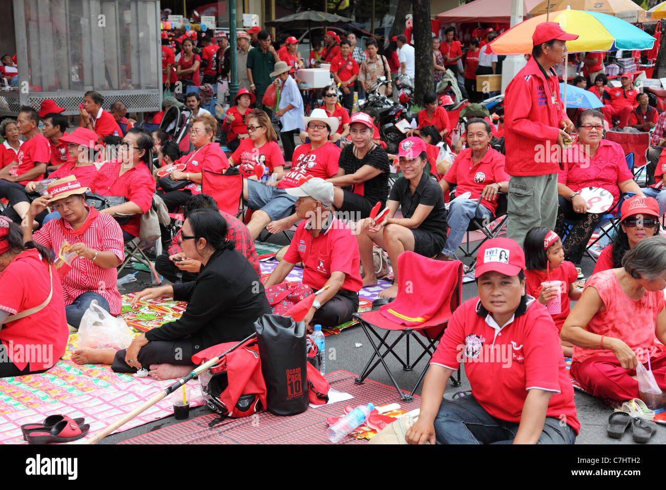 Red Shirt Rallye, Bangkok, Thailand, 18. September 2011 Stockfoto